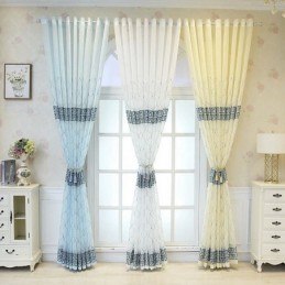 Luxusní Okenní Průsvitná Geometrická Vyšívaná Záclona Z Vysoce Kvalitního Tylu, Vyrobeno Na Míru