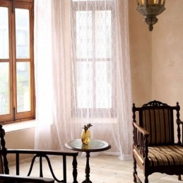 Tylová Záclona S Výšivkou, Šitá Na Míru, Evropský Průsvitný Voál Do Obývacího Pokoje