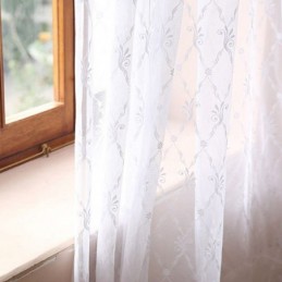 Tylová Záclona S Výšivkou, Šitá Na Míru, Evropský Průsvitný Voál Do Obývacího Pokoje