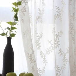 Bílá Průsvitná Záclona Na Míru, Tylová Záclona S Výšivkou Do Obývacího Pokoje A Ložnice