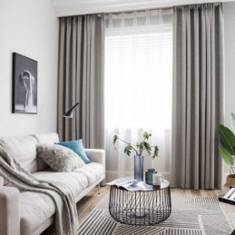 Jednobarevný Šedý Zatemňovací Závěs Šitý Na Míru Závěs Moderní Jednoduchý Obývací Pokoj Ložnice Látka