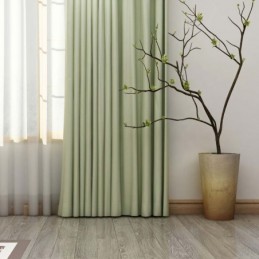 Jednobarevný Světle Zelený Závěs, Závěs Na Míru, Moderní Imitace Hedvábí, Zatemňovací Látka Do Obývacího Pokoje, Ložnice