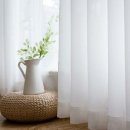Bílá Šifonová Průsvitná Záclona, Vyrobená Na Míru, Moderní Prodyšná Látka Do Obývacího Pokoje, Ložnice, Dětského Pokoje