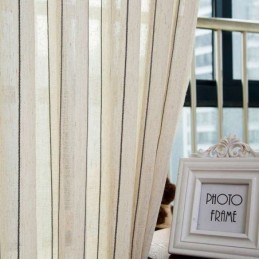 Nordic Simple Sheer Curtain Šité Na Míru, Záclonové Pruhy, Žakárová Tkanina S Ochranou Proti Životnímu Prostředí, Směs Lnu