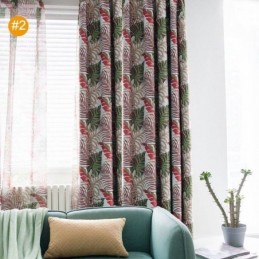 Zelená Listová Záclona Vyrobená Na Míru, Záclona S Motivem Džungle, Romantická, Americká, Venkovská, Ložnice, Obývací Pokoj, Zatemňovací Látka