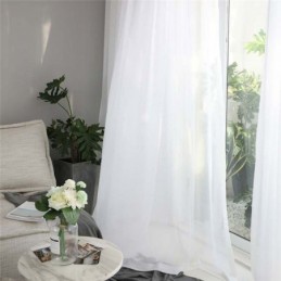 Jednobarevný Bílý Průsvitný Závěs, Vyrobený Na Míru, Moderní Jednoduchý Obývací Pokoj, Ložnice, Pracovna, Látka