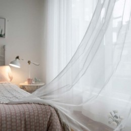 Bílá Prodyšná Průsvitná Záclona, Vyrobená Na Míru, Moderní Jednoduchá Záclona Do Obývacího Pokoje, Ložnice, Pracovny, Látka