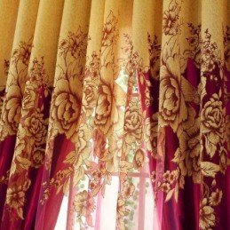 Luxusní Průsvitná Záclona Vyrobená Na Míru, Žakárová Záclona S Žlutým Pivoňkovým Vzorem, Dekorace Do Obývacího Pokoje A Ložnice