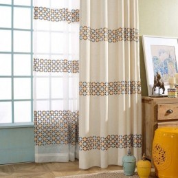 Zatemňovací Závěs Z Bavlny A Lnu, Vyrobený Na Míru, Severský Geometrický Výšivkový Závěs Do Obývacího Pokoje A Ložnice