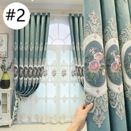 Žinylkové Vyšívané Závěsy V Evropském Stylu S Květinovým Vzorem Do Obývacího Pokoje A Ložnice
