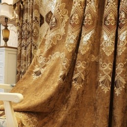Žinylkový Závěs Šitý Na Míru Závěs S Evropskou Květinovou Výšivkou Do Obývacího Pokoje/Ložnice