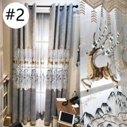 Severské Žinylkové Závěsy, Světle Béžové, S Výšivkou, Polozatemňující Do Obývacího Pokoje A Ložnice