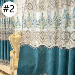 Žinylkový Závěs Šitý Na Míru Závěs S Evropskou Květinovou Výšivkou, Polozatemňující Do Obývacího Pokoje, Ložnice