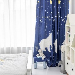 Bavlněná Záclona Na Míru, Záclona S Potiskem Ledního Medvěda V Dětském Stylu