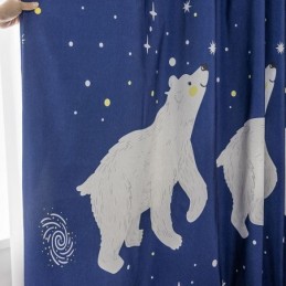 Bavlněná Záclona Na Míru, Záclona S Potiskem Ledního Medvěda V Dětském Stylu
