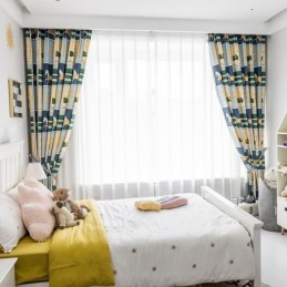 Bavlněné Závěsy V Dětském Stylu S Potiskem Bílého Koně