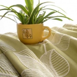 Zatemňovací Závěs Z Bavlny A Lnu, Vyrobený Na Míru, Závěs S Vyšívanými Severskými Listy Do Obývacího Pokoje A Ložnice