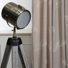 Bavlněná Zatemňovací Záclona Na Míru, Vyšívaná Severskými Listy Do Obývacího Pokoje A Ložnice