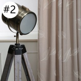 Bavlněná Zatemňovací Záclona Na Míru, Vyšívaná Severskými Listy Do Obývacího Pokoje A Ložnice