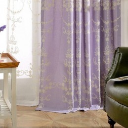 Evropská Bavlněná Zatemňovací Záclona Na Míru S Vyšívanou Květinou