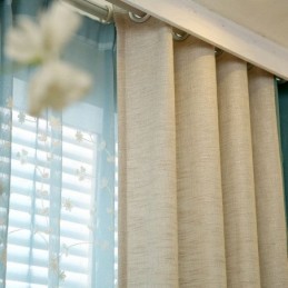 Evropský Pastorační Styl Záclony Šité Na Míru, Jednobarevné Záclony Se Zhuštěným Prošíváním