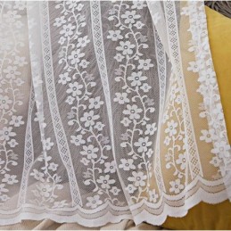 Průsvitná Záclona S Francouzskou Krajkou A Květinkami, Voál, Vyrobeno Na Míru, Záclonový Panel, Balkon, Obývací Pokoj Číslo Jedna