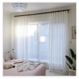 Průsvitná Záclona S Francouzskou Krajkou A Květinkami, Voál, Vyrobeno Na Míru, Záclonový Panel, Balkon, Obývací Pokoj Číslo Jedna