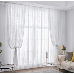 Průsvitná Záclona S Francouzskou Krajkou A Květinkami, Voál, Vyrobeno Na Míru, Záclonový Panel, Balkon, Obývací Pokoj Číslo Jedna