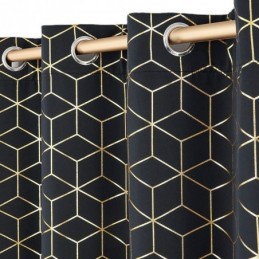 Zatemňovací Závěs Na Míru, Geometrický Bronzový Závěs V Severském Stylu Do Obývacího Pokoje A Ložnice