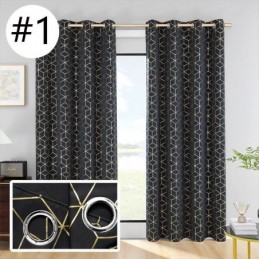 Zatemňovací Závěs Na Míru, Geometrický Bronzový Závěs V Severském Stylu Do Obývacího Pokoje A Ložnice