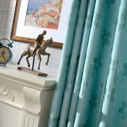 Zatemňovací Závěs Na Míru, Žakárový Závěs Severského Květinového Vzoru Do Obývacího Pokoje A Ložnice