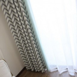 Luxusní Žakárové Závěsy S Vlnitými Pruhy A Zatemňovacími Prvky Do Obývacího Pokoje