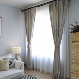 Luxusní Žakárové Závěsy S Geometrickým Zatemňovacím Vzorem Do Obývacího Pokoje