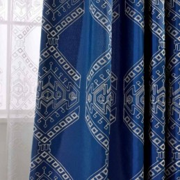 Moderní Max Blackout Závěs Na Míru Závěs S Geometrickou Výšivkou Do Ložnice