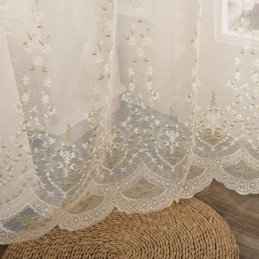 Dekorativní Průsvitná Záclona Na Míru, Záclona S Rostlinnou Výšivkou, Tyl, Obývací Pokoj, Ložnice