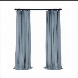 Světle Šedomodrý Zatemňovací Závěs, Závěs Na Míru, Minimalistický, Jednobarevný, Flanelová Látka, Ložnice, Obývací Pokoj