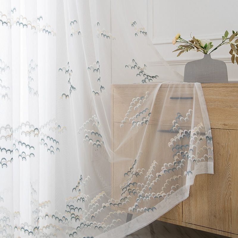 Vyšívané Tylové Průsvitné Závěsy Voile Z Organzy Do Obývacího Pokoje A Ložnice