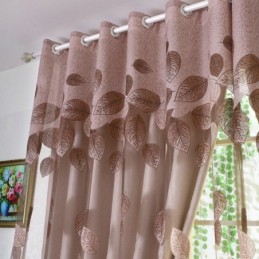 Minimalistická Voálová Záclona Na Míru, Záclonové Panely S Osvěžujícími Listy, Žakárové