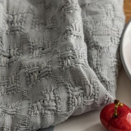 Severský Kostkovaný Tylový Závěs Vyrobený Na Míru, Osnovní Pletení, Průhledný Do Obývacího Pokoje