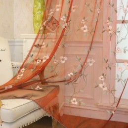 Průsvitná Záclona V Pastoračním Stylu, Šitá Na Míru, Záclona Do Obývacího Pokoje S Výšivkou Fresh Ventilate