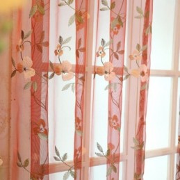 Průsvitná Záclona V Pastoračním Stylu, Šitá Na Míru, Záclona Do Obývacího Pokoje S Výšivkou Fresh Ventilate