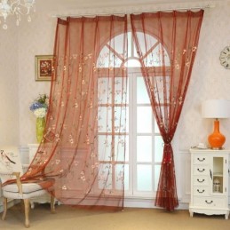 Průsvitná Záclona V Pastoračním Stylu, Šitá Na Míru, Záclona Do Obývacího Pokoje S Výšivkou Fresh Ventilate