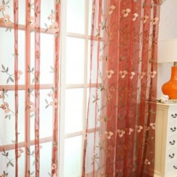 Průsvitná Záclona V Pastoračním Stylu, Šitá Na Míru, Záclona Do Obývacího Pokoje S Výšivkou Fresh Ventilate