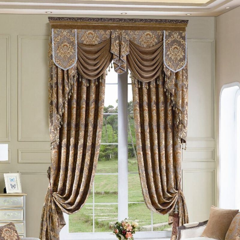 Luxusní Žinylkový Žakárový Závěs Na Míru, Elegantní Design, Dekorativní Závěs Do Ložnice