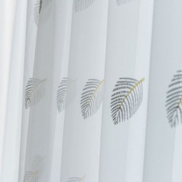 Nordická Jednoduchá Průsvitná Záclona, Vyrobeno Na Míru, Záclona S Venkovskými Listy, Bílá Výšivka, Ložnice, Obývací Pokoj, Látka