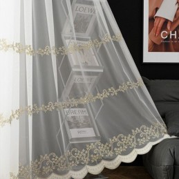 Moderní Minimalistické Průsvitné Záclony Na Míru, Záclony S Vyšívanými Rostlinami A Tylovými Závěsy Do Obývacího Pokoje A Ložnice