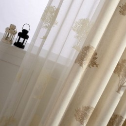 Prodyšná Průsvitná Záclona Vyrobená Na Míru, Záclona S Texturou Stromu, Výšivka, Obývací Pokoj