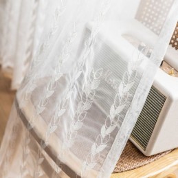 Evropské Vyšívané Průsvitné Závěsy Voile Panel Drape Do Obývacího Pokoje A Ložnice