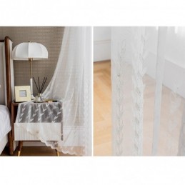 Evropské Vyšívané Průsvitné Závěsy Voile Panel Drape Do Obývacího Pokoje A Ložnice