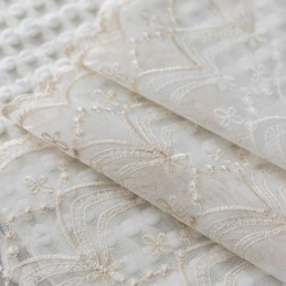 Průhledné Tylové Závěsy S Květinovým Vzorem, Bílý Voál Do Obývacího Pokoje
